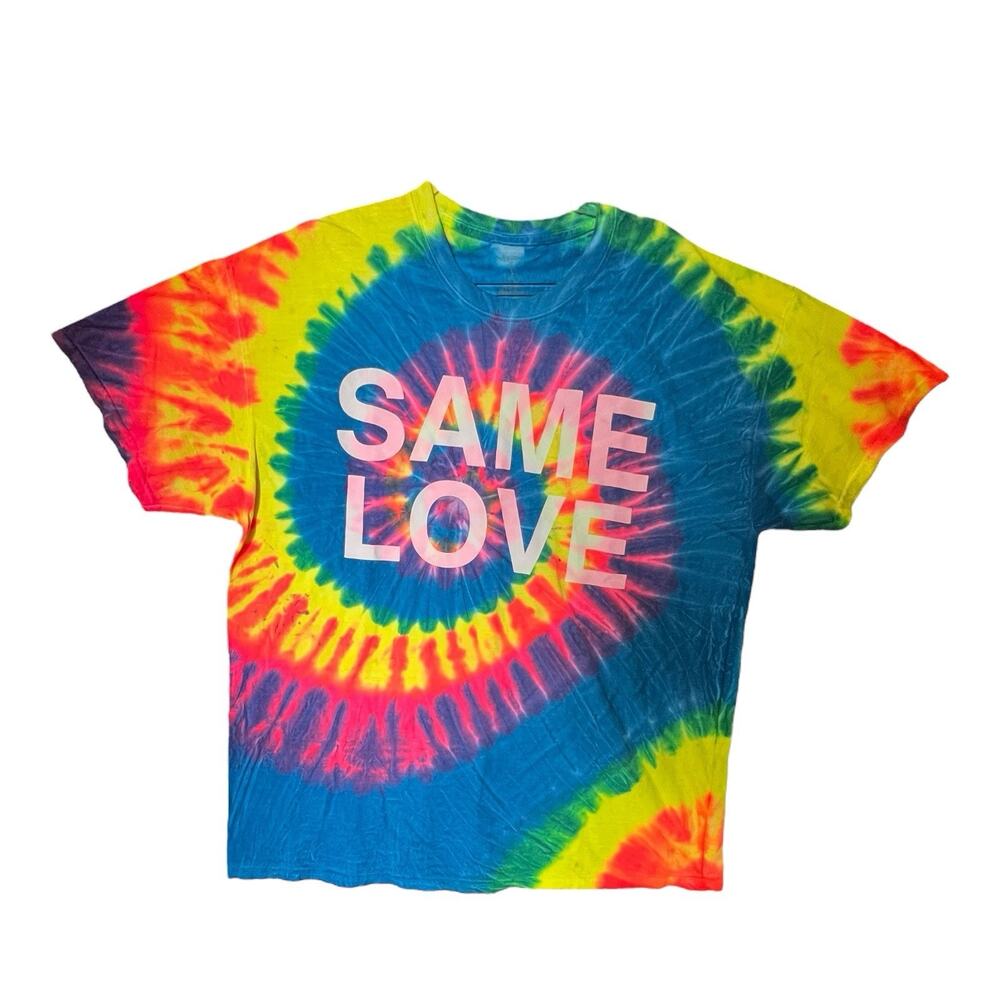 Same Love Macklemore Ryan Lewis Tye-dye‎ Graphic Concert Tee Tshirt XL Pride Y2K